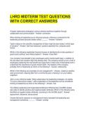 LHRD MIDTERM TEST QUESTIONS WITH CORRECT ANSWERS 