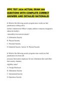 SFPC TEST 2026 ACTUAL EXAM 200 QUESTIONS WITH COMPLETE CORRECT ANSWERS AND DETAILED RATIONALES