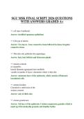 SGU MSK FINAL SCRIPT 2026 QUESTIONS WITH ANSWERS GRADED A&plus;