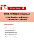 STATE FARM FIRE INDEPENDENT POLICY EXAM  Actual Questions and Ansẉers  Expert-Verified Explanation Latest update 2026&sol;27 A&plus;