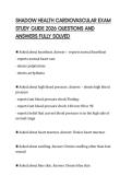 SHADOW HEALTH CARDIOVASCULAR EXAM STUDY GUIDE 2026 QUESTIONS AND ANSWERS FULLY SOLVED
