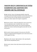 SHADOW HEALTH CARDIOVASCULAR SYSTEM EXAMINATION 2026 QUESTIONS WITH ANSWERS AND FULL RATIONALES