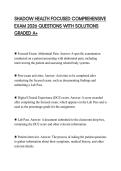 SHADOW HEALTH FOCUSED COMPREHENSIVE EXAM 2026 QUESTIONS WITH SOLUTIONS GRADED A&plus;