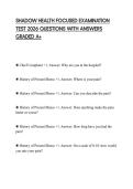 SHADOW HEALTH FOCUSED EXAMINATION TEST 2026 QUESTIONS WITH ANSWERS GRADED A&plus;