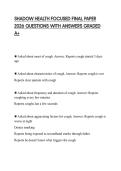 SHADOW HEALTH FOCUSED FINAL PAPER 2026 QUESTIONS WITH ANSWERS GRADED A&plus;