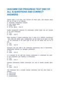 IAHCSMM CER PROGRESS TEST &lpar;MIX OF ALL 4&rpar; QUESTIONS AND CORRECT ANSWERS