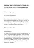 SHADOW HEALTH FOCUSED TEST BANK 2026 QUESTIONS WITH SOLUTIONS GRADED A&plus;