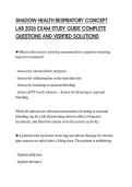 SHADOW HEALTH RESPIRATORY CONCEPT LAB 2026 EXAM STUDY GUIDE COMPLETE QUESTIONS AND VERIFIED SOLUTIONS