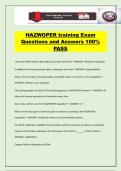 HAZWOPER training Exam Questions and Answers 100&percnt; PASS