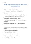 NR 511 Week 1 exam Questions with 100&percnt; Correct Answers UPDATED&excl;&excl;&excl;&period;
