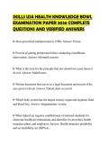 SKILLS USA HEALTH KNOWLEDGE BOWL EXAMINATION PAPER 2026 COMPLETE QUESTIONS AND VERIFIED ANSWERS