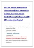 NATE Gas Heating &lpar;Air&rpar; Installation Technician Certification Exam Practice Questions And Correct Answers &lpar;Verified Answers&rpar; Plus Rationales 2026 Q&A &vert; Instant Download Pdf
