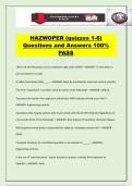 HAZWOPER &lpar;quizzes 1-6&rpar; Questions and Answers 100&percnt; PASS