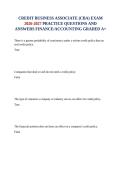 CREDIT BUSINESS ASSOCIATE &lpar;CBA&rpar; EXAM 2026-2027 PRACTICE QUESTIONS AND ANSWERS FINANCE&sol;ACCOUNTING GRADED A&plus;