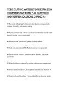 TCEQ CLASS C WATER LICENSE EXAM 2026 COMPREHENSIVE EXAM FULL QUESTIONS AND VERIFIED SOLUTIONS GRADED A&plus;