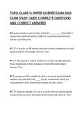 TCEQ CLASS C WATER LICENSE EXAM 2026 EXAM STUDY GUIDE COMPLETE QUESTIONS AND CORRECT ANSWERS