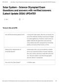 Solar System - Science Olympiad Exam Questions and answers with verified Answers &lpar;Latest Update 2026&rpar; UPDATE&excl;&excl;