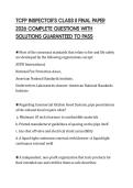TCFP INSPECTOR'S CLASS II FINAL PAPER 2026 COMPLETE QUESTIONS WITH SOLUTIONS GUARANTEED TO PASS