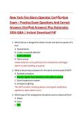 New York Fire Alarm Operator Certification Exam &ndash; Practice Exam Questions And Correct Answers &lpar;Verified Answers&rpar; Plus Rationales 2026 Q&A &vert; Instant Download Pdf