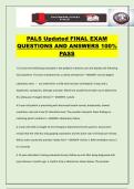 PALS Updated FINAL EXAM QUESTIONS AND ANSWERS 100&percnt; PASS