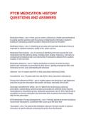 PTCB MEDICATION HISTORY QUESTIONS AND ANSWERS