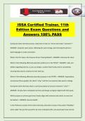 ISSA Certified Trainer&comma; 11th Edition Exam Questions and Answers 100&percnt; PASS