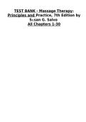 Test Bank Massage Therapy Principles and Practice 7th Edition Susan G&period; Salvo All Chapters 1-30 Complete 2026-2027