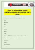 ISSA CPR AND AED EXAM QUESTIONS AND ANSWERS 100&percnt; PASS