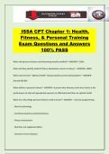 ISSA CPT Chapter 1&colon; Health&comma; Fitness&comma; & Personal Training Exam Questions and Answers 100&percnt; PASS