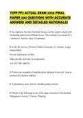 TCFP FF2 ACTUAL EXAM 2026 FINAL  PAPER 200 QUESTIONS WITH ACCURATE  ANSWERS AND DETAILED RATIONALES