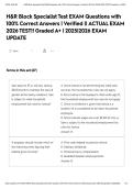 H&R Block Specialist Test EXAM Questions with 100&percnt; Correct Answers &vert; Verified &vert;&vert; ACTUAL EXAM 2026 TEST&excl;&excl; Graded A&plus; &vert; 2025&vert;2026 EXAM UPDATE