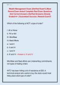 Wealth Management Exam &vert;&vert;Verified Exam&excl;&excl;&vert;&vert; Most  Recent Exam Actual Complete Real Exam Questions  And Correct Answers &lpar;Verified Answers&rpar; Already  Graded A&plus; &vert; Guaranteed Success &vert; Newest Exam&excl;&excl;&excl; 