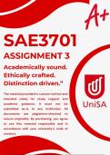 SAE3701 ASSIGNMENT 3 2026 ANSWERS & REFERENCES &lpar;DUE DATE&colon; JULY 2026&rpar;