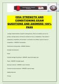 ISSA STRENGTH AND CONDITIONING EXAM QUESTIONS AND ANSWERS 100&percnt; PASS