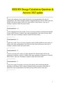 HESI RN Dosage Calculations