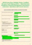 CRCR Exam Prep&comma; Multiple Choice&comma; Certified  Revenue Cycle Representative - Materials from  Healthcare Financial Management Association &vert;  2026&sol;2027 &vert; Questions and Correct Answers  