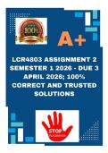 LCR4803 Assignment 2 Semester 1 2026 - DUE 3 April 2026&semi; 100&percnt; CORRECT AND TRUSTED SOLUTIONS