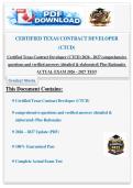 Certified Texas Contract Developer &lpar;CTCD&rpar; 2026 - 2027 comprehensive  questions and verified answers &lpar;detailed & elaborated&rpar; Plus Rationales  ACTUAL EXAM 2026 - 2027 TEST 