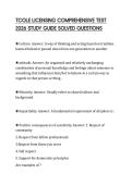 TCOLE LICENSING COMPREHENSIVE TEST 2026 STUDY GUIDE SOLVED QUESTIONS