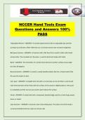 NCCER Hand Tools Exam Questions and Answers 100&percnt; PASS