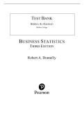 Test Bank for Business Statistics 3rd Edition Donnelly &lpar;All Chapters included&rpar;
