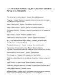 ITEC INTERNATIONALS &ndash; QUESTIONS WITH VERIFIED ACCURATE ANSWERS