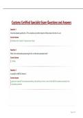 Customs Certified Specialist Exam Questions and Answers