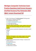 Michigan Composite Technician Exam  Practice Questions And Correct Answers  &lpar;Verified Answers&rpar; Plus Rationale 2026  Q&A&vert; Instant Download Pdf  