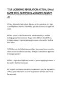 TDLR LICENSING REGULATION ACTUAL EXAM PAPER 2026 QUESTIONS ANSWERS GRADED A&plus;