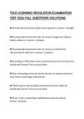 TDLR LICENSING REGULATION EXAMINATION TEST 2026 FULL QUESTIONS SOLUTIONS