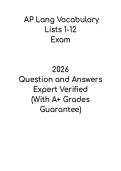 AP Lang Vocabulary Lists 1&ndash;12 Study Guide 2026 &vert; AP English Language Exam Prep
