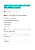 TEAS MATH ACTUAL EXAM 2026 QUESTIONS WITH ANSWERS GRADED A&plus;