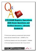 CTR Exam Registry Operations 2026 &ndash; 180 Questions & Verified Answers &ndash; SEER&comma; NPCR&comma; NAACCR & Cancer Registry Standards