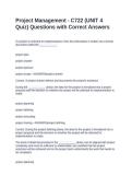Project Management - C722 Package deal Questions with Accurate Answers